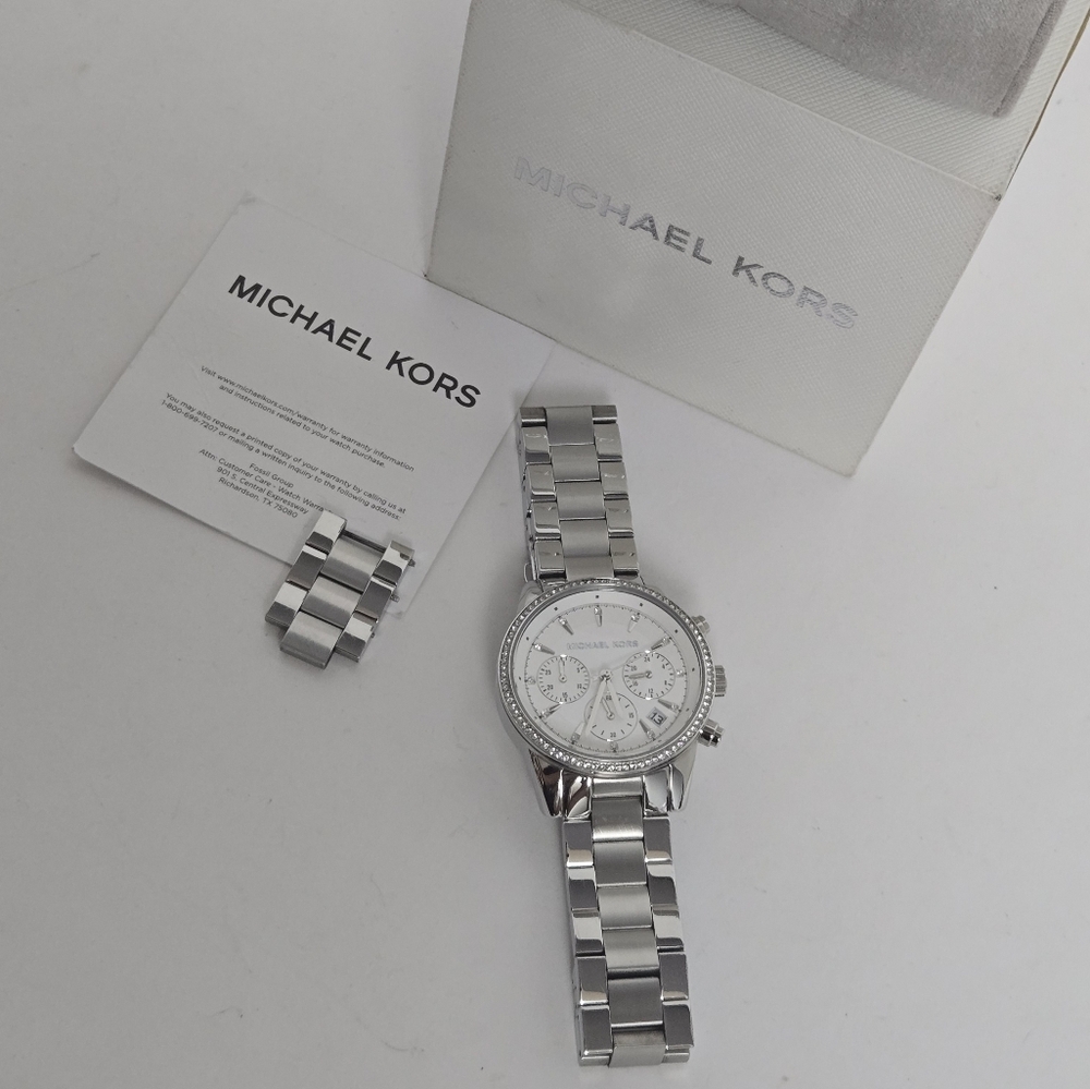 Michael Kors MK6428 Ritz Chronograph Stainless Steel Watch - Picture 4 of 16